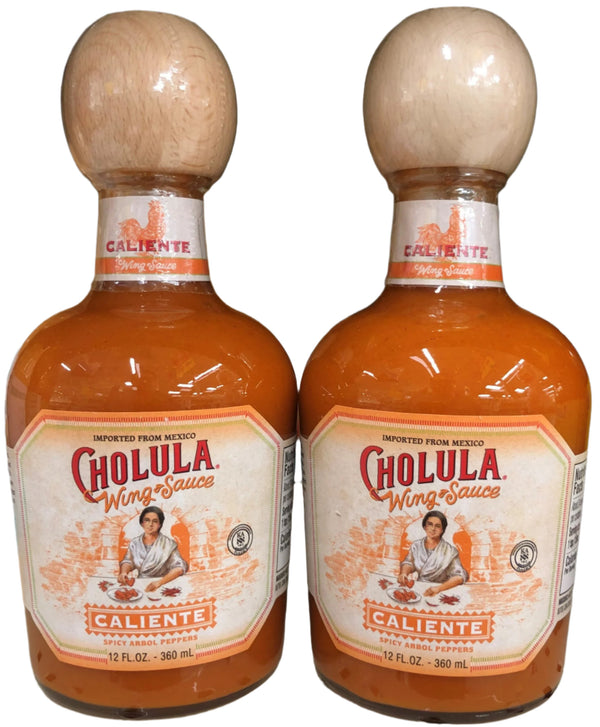2 BOTTLES Cholula Caliente Wing Sauce 12 Oz Chicken Hot Pepper Taco
