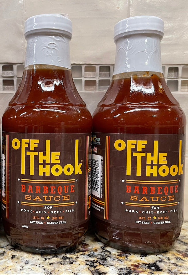 2 BOTTLES Off The Hook Barbeque Sauce 16 oz BBQ Pork Chicken Dip NC