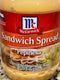 4 JARS McCormick Sandwich Spread Pepinesa 14.46 oz. Jar Mayonnaise