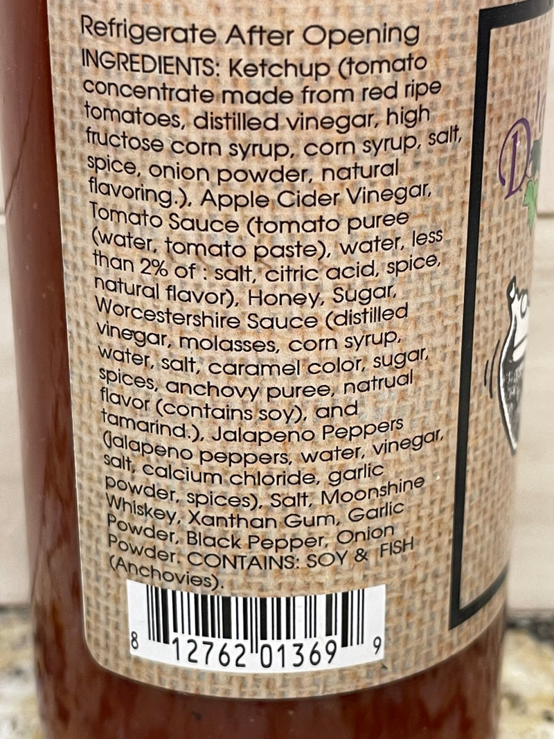 3 BOTTLES D'Vine Foods Moonshiner's BBQ Sauce 12 oz Pepper Moonshine