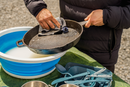 Collapsible Sink 9 Liter Free Standing Food Safe White Blue Camping RV