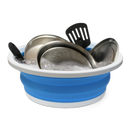 Collapsible Sink 9 Liter Free Standing Food Safe White Blue Camping RV