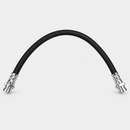Single curved brake hose with two female metal fittings