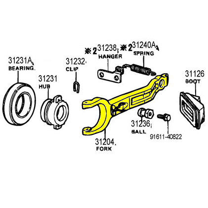 Clutch Release Bearing Arm Toyota Land Cruiser 4 Speed 75-86 FJ40 FJ55 FJ60-0