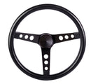 11-1/2" Chrome Classic Steering Wheel Black Vinyl Grip 3-Spoke