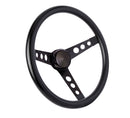 11-1/2" Chrome Classic Steering Wheel Black Vinyl Grip 3-Spoke