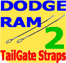 2 Bed Tailgate Hinge Straps Cables Dodge Ram 1500 2500 3500 Pickup Truck 94-02-6445