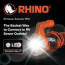 Camco Rhino RV Sewer Extender PRO with LED Flashlight Camper Travel Trailer New