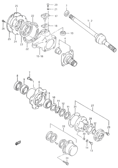 Front Axle Steering Knuckle Bearing Kit for Suzuki Samurai