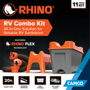 Camco Rhino RV Sewer Hose Combo Kit with 20' RhinoFLEX Hose Camper Dump Waste