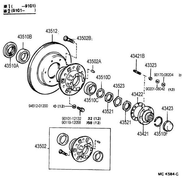 Front Drive Flange for Toyota Land Cruiser FJ80 FzJ80 Lexus LX450 Birfield-22154