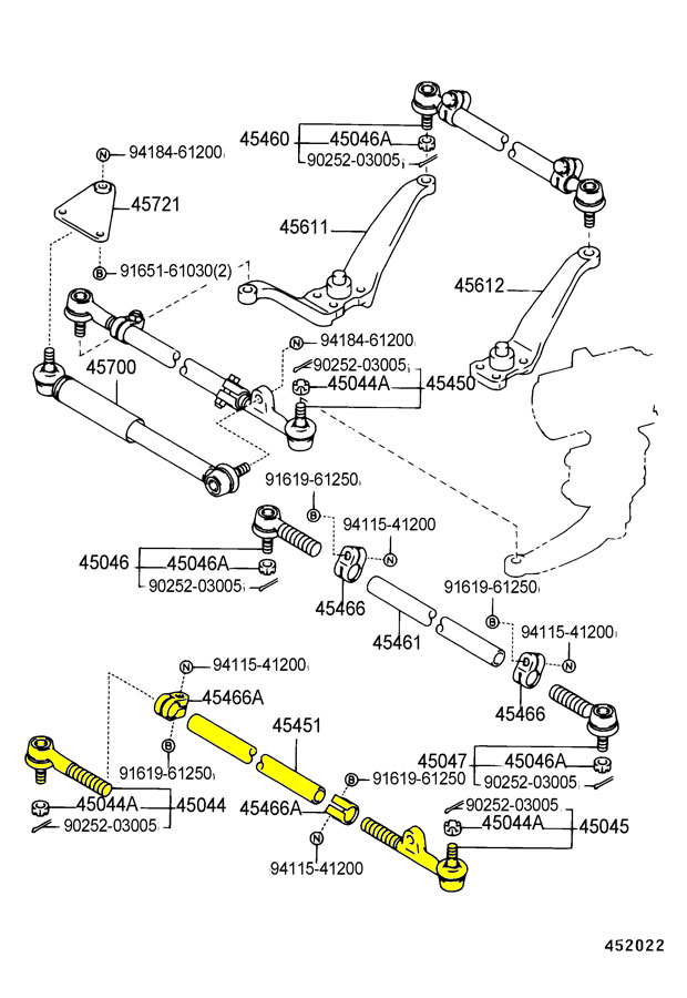 Relay Rod with Ends for Toyota Land Cruiser FJ80 FzJ80 Lexus LX450-21359