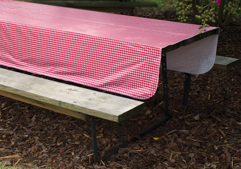 52"X84" Red White Gingham Tablecloth Pinic Folding Camper RV Vinyl Table Spread-0