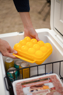 12 Egg Holder Carrier Yellow Plastic with Handle Camping Backpacking