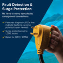 Camco PowerGrip Dogbone 12" 30A Male 15A Female Analyzer Surge Protect Camper RV