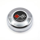 Chrome Horn Button Corvette Crossed Flags Emblem Classic Steering Wheel