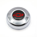 Chrome Horn Button Chevy Bowtie Black/Red Emblem Classic Steering Wheel