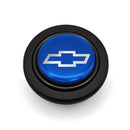 Black Horn Button Chevy Bowtie Blue/Silver Emblem Signature Steering Wheel