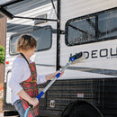Camco Flow Through Wash Brush with Push Button Handle Camper RV Travel Trailer