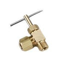 Brass Ice Maker Tee Needle Valve 1/8" MPT x 1/4" OD Compression PEX RV