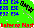 Black Tip Antenna Mast BMW 733 735 740 750 i iL E23 E32-2655
