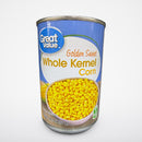 12 Cans of Great Value Golden Sweet Whole Kernel Corn, 15 oz