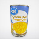 12 Cans of Great Value Cream Style Sweet Corn, 14.25 oz