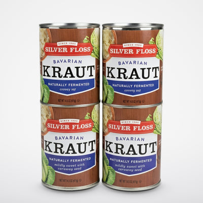 4 Cans of Silver Floss Bavarian Style Kraut, 14.4 oz