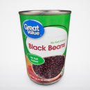 6 Cans of Great Value No Salt Added Black Beans, 15.25 oz