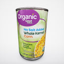6 Cans of Great Value Organic No Salt Added Whole Kernel Corn, 15 oz