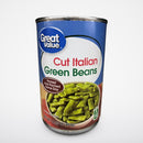 6 Cans of Great Value Cut Italian Green Beans, 14.25 oz