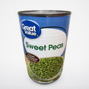 6 Cans of Great Value Sweet Green Peas, 15 oz