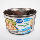 6 Cans of Great Value Fully Cooked Less Sodium Chunk Chicken, 12.5 oz