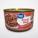 6 Cans Great Value Fully Cooked Roast Beef 12 oz