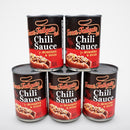 5 Cans Hot Texas Tailgate Chili Sauce Hot Dog Hamburger Sauce Pete