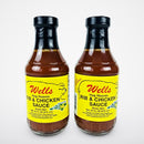 2 Bottles of Wells All Purpose Rib & Chicken Sauce, 18 oz