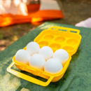 6 Egg Holder Carrier Yellow Plastic with Handle Camping Backpacking
