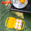 6 Egg Holder Carrier Yellow Plastic with Handle Camping Backpacking