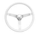 13-1/2" Chrome Classic Steering Wheel White Foam Grip 3-Spoke 830W