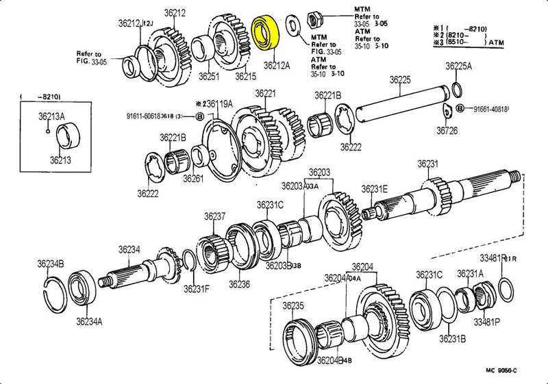 Input Bearing Toyota Land Cruiser FJ60 FJ62 BJ70 Split Transfer Case-20812