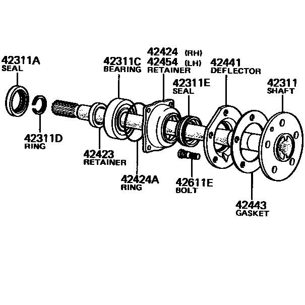 Inner Rear Wheel Seal Toyota Pickup 4Runner Tacoma T100-17149