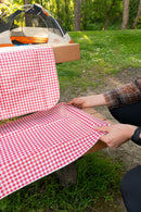 Red White Checkered Tablecloth 54" x 84" with Bench Covers Picnic