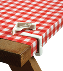 White Plastic Tablecloth Clamps Set of 4 Picnic Table up to 2"