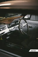 13-1/2" Brushed Stainless Classic Steering Wheel Walnut Wood Grip Nostalgia