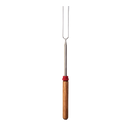 Extendable Roasting Fork 34" Thumb Roller Chrome Steel Wooden Handle