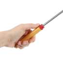 Extendable Roasting Fork 34" Thumb Roller Chrome Steel Wooden Handle