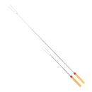 Extendable Roasting Fork 34" Thumb Roller Chrome Steel Wooden Handle