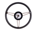 15" Brushed Stainless Classic Steering Wheel Black Foam Chevy Horn Button