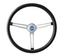 15" Brushed Stainless Classic Steering Wheel Black Foam Chevy Horn Button
