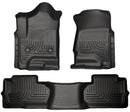 2014-2015 Chevy Silverado Ext Cab Front Rear Floor Mats HuskyLiner WeatherBEATER-0